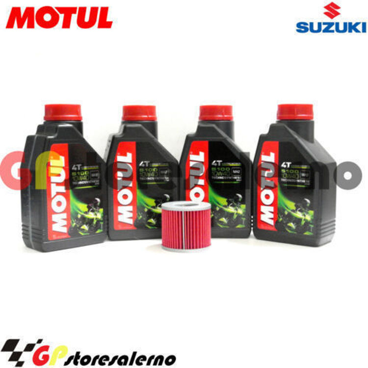 Immagine di KIT TAGLIANDO OLIO + FILTRO MOTUL 5100 10W40 4 LITRI SUZUKI GS 850 DAL 1979 AL 1985