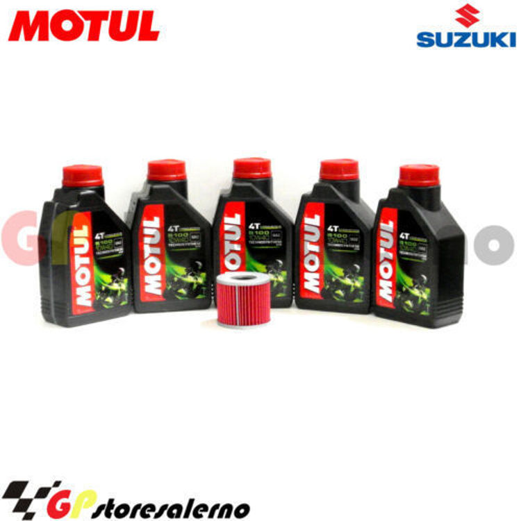 Immagine di KIT TAGLIANDO OLIO + FILTRO MOTUL 5100 10W40 5 LITRI SUZUKI GSX 1100 KATANA DAL 1981 AL 1984