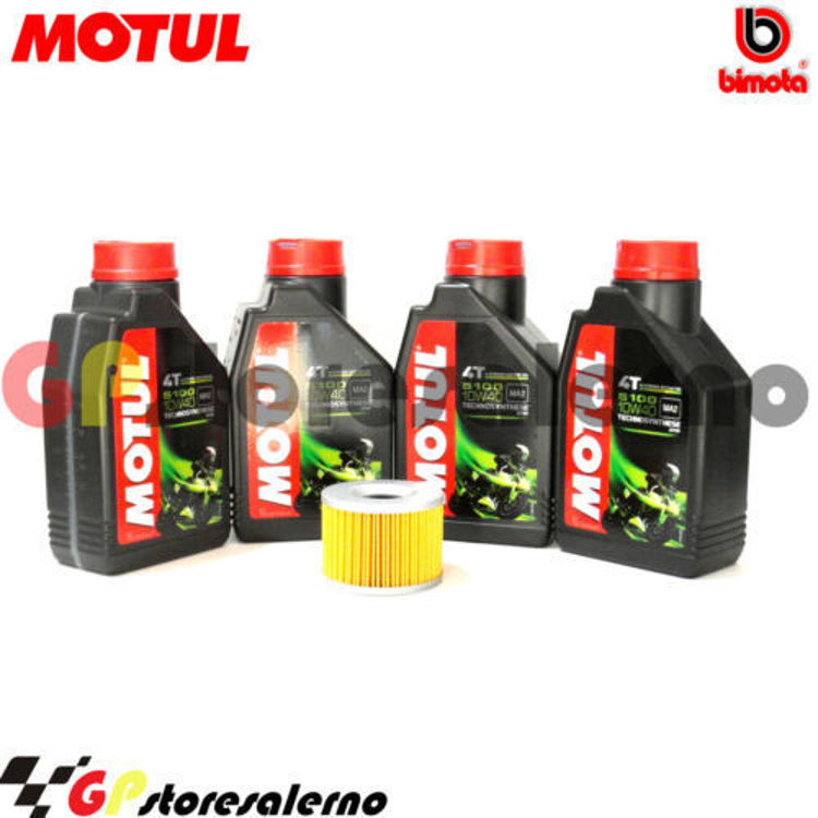 Immagine di KIT TAGLIANDO OLIO + FILTRO MOTUL 5100 10W40 4 LITRI BIMOTA 500 KB2 DAL 1981 AL 1984