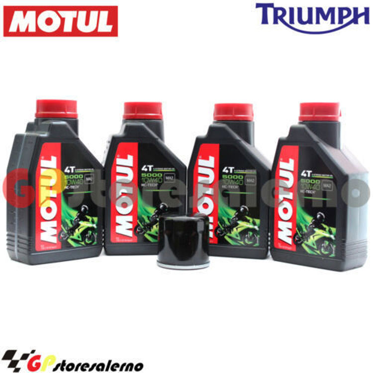 Immagine di KIT TAGLIANDO OLIO + FILTRO MOTUL 5000 10W40 4 LITRI TRIUMPH DAYTONA 650 2005