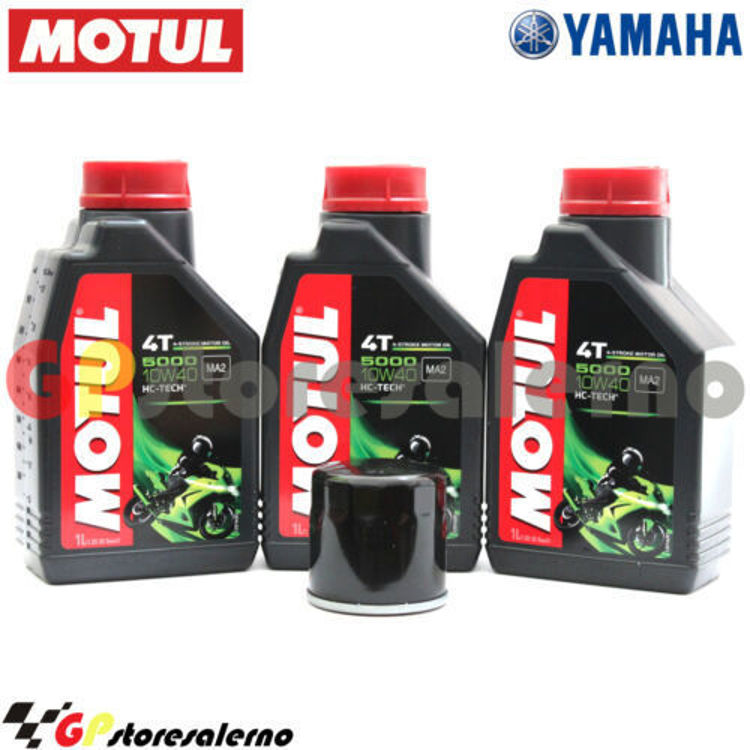 Immagine di KIT TAGLIANDO OLIO + FILTRO MOTUL 5000 10W40 3 LITRI YAMAHA YZF 300 R3 DAL 2015 AL 2024