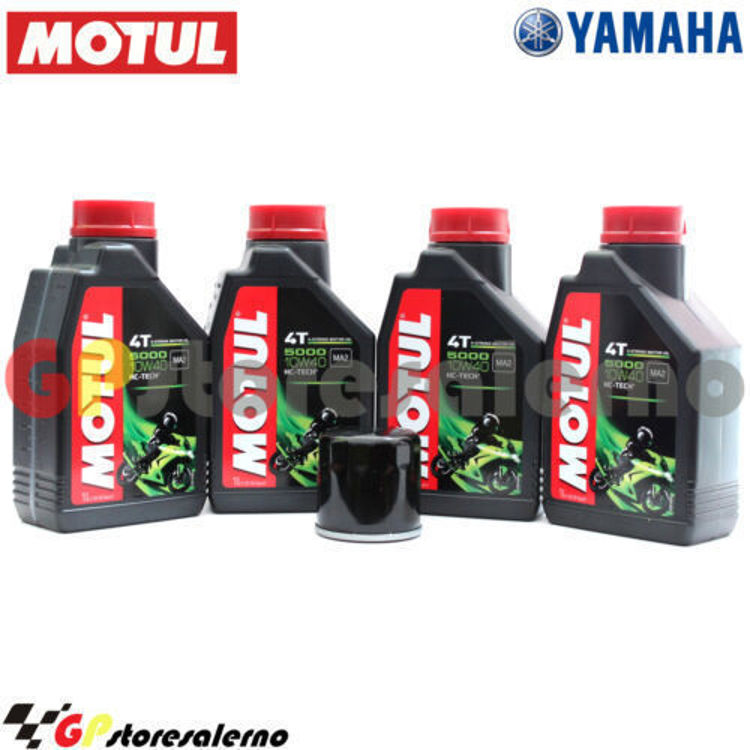 Immagine di KIT TAGLIANDO OLIO + FILTRO MOTUL 5000 10W40 4 LITRI YAMAHA FZ6 600 S2 ABS / FAZER S2 ABS DAL 2007 AL 2009