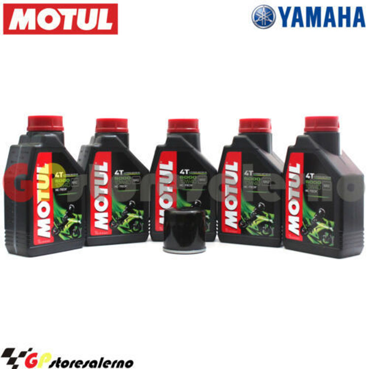 Immagine di KIT TAGLIANDO OLIO + FILTRO MOTUL 5000 10W40 5 LITRI YAMAHA MT-10 1000 ABS DAL 2016 AL 2024