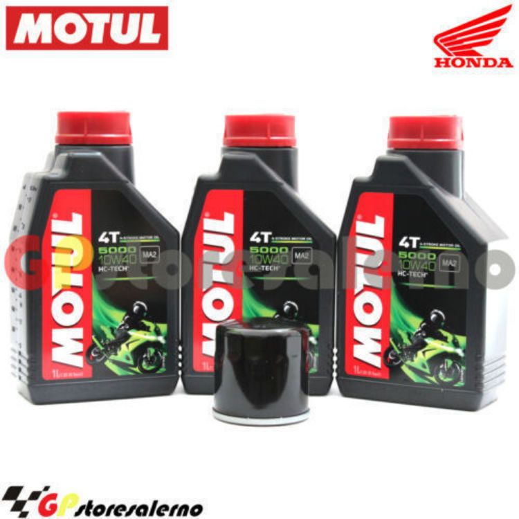 Immagine di KIT TAGLIANDO OLIO + FILTRO MOTUL 5000 10W40 3 LITRI HONDA CBR 500 R DAL 2013 AL 2018