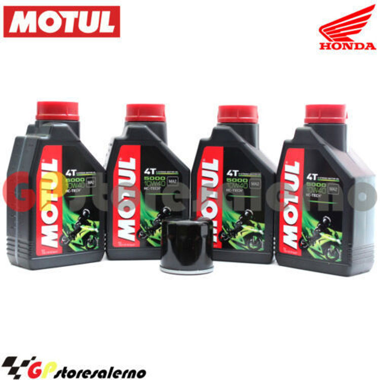 Immagine di KIT TAGLIANDO OLIO + FILTRO MOTUL 5000 10W40 4 LITRI HONDA CBR 500 R DAL 2019 AL 2023