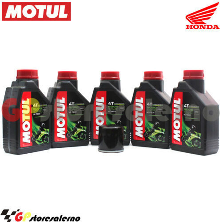 Immagine di KIT TAGLIANDO OLIO + FILTRO MOTUL 5000 10W40 5 LITRI HONDA CRF 1000 AFRICA TWIN / DCT DAL 2016 AL 2019