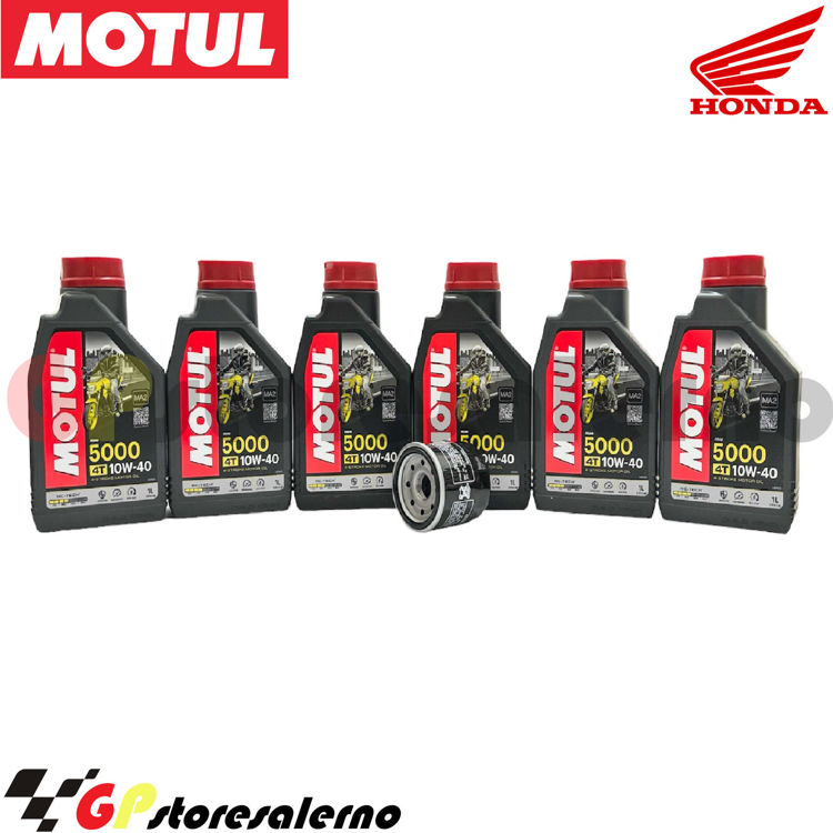 Immagine di KIT TAGLIANDO OLIO + FILTRO MOTUL 5000 10W40 6 LITRI HONDA GL 1800 GOLD WING DCT DAL 2021 AL 2024