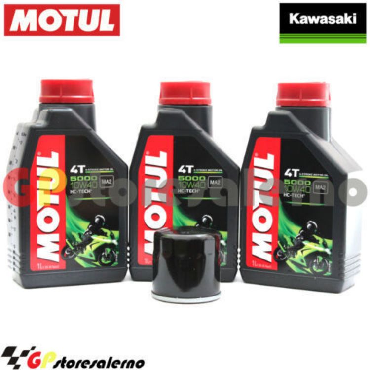 Immagine di KIT TAGLIANDO OLIO + FILTRO MOTUL 5000 10W40 3 LITRI KAWASAKI EX 300 NINJA DAL 2013 AL 2017