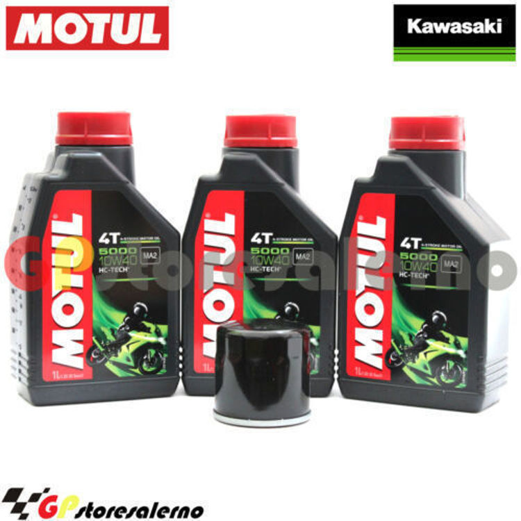 Immagine di KIT TAGLIANDO OLIO + FILTRO MOTUL 5000 10W40 3 LITRI KAWASAKI KLE 300 VERSYS - X DAL 2017 AL 2023