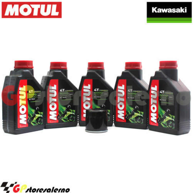 Immagine di KIT TAGLIANDO OLIO + FILTRO MOTUL 5000 10W40 5 LITRI KAWASAKI ZG 1400 CONCOURS DAL 2008 AL 2010