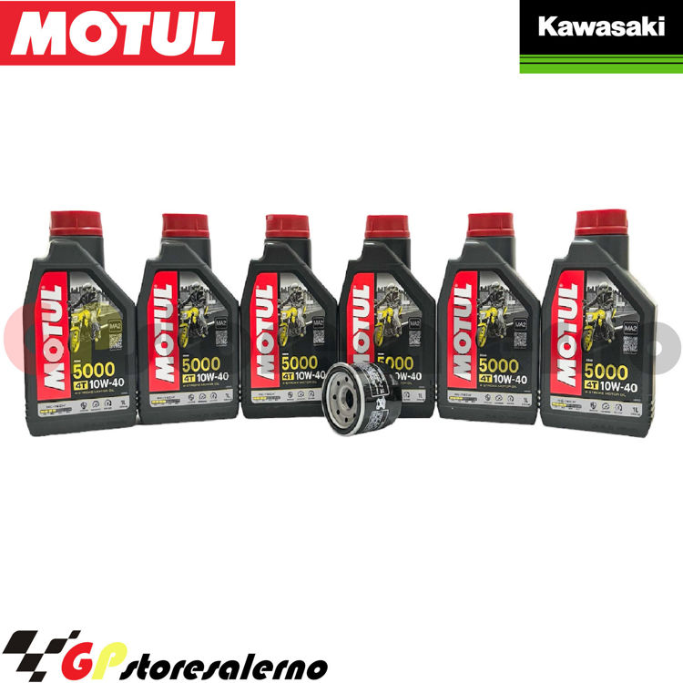 Immagine di KIT TAGLIANDO OLIO + FILTRO MOTUL 5000 10W40 6 LITRI KAWASAKI VN 2000 VULCAN CLASSIC LT DAL 2008 AL 2010