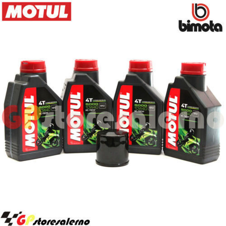 Immagine di KIT TAGLIANDO OLIO + FILTRO MOTUL 5000 10W40 4 LITRI BIMOTA SB7 750 DAL 1994 AL 1996