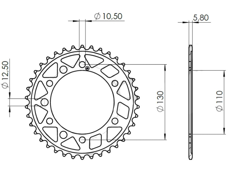 Immagine di 50447LD CORONA PBR ERGAL DURO Z47 PASSO 520 YAMAHA 320 MT03 ABS DAL 2016 AL 2024