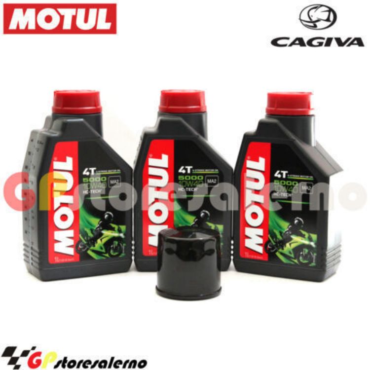 Immagine di KIT TAGLIANDO OLIO + FILTRO MOTUL 5000 10W40 3 LITRI CAGIVA 650 RAPTOR I.E. DAL 2000 AL 2005