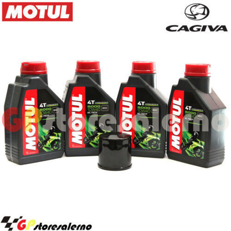 Immagine di KIT TAGLIANDO OLIO + FILTRO MOTUL 5000 10W40 4 LITRI CAGIVA 1000 XTRA-RAPTOR DAL 2001 AL 2005