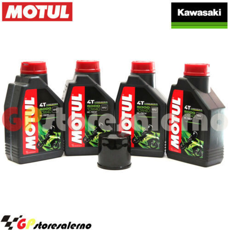 Immagine di KIT TAGLIANDO OLIO + FILTRO MOTUL 5000 10W40 4 LITRI KAWASAKI KLV 1000 DAL 2004 AL 2006