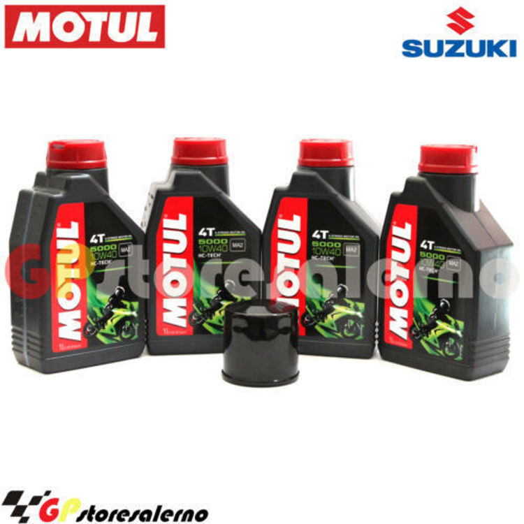 Immagine di KIT TAGLIANDO OLIO + FILTRO MOTUL 5000 10W40 4 LITRI SUZUKI GSF 600 S BANDIT DAL 1996 AL 2004