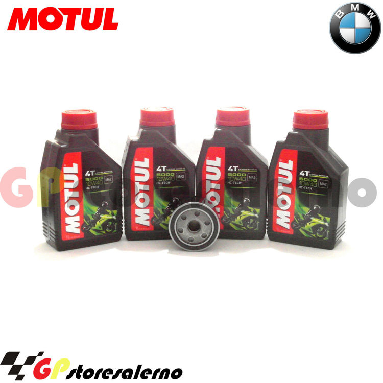 Immagine di KIT TAGLIANDO OLIO + FILTRO MOTUL 5000 10W40 4 LITRI BMW K 1200 GT / R / S  DAL 2005 AL 2008