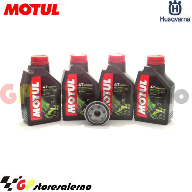 Immagine di KIT TAGLIANDO OLIO + FILTRO MOTUL 5000 10W40 4 LITRI HUSQVARNA 900 NUDA / NUDA R DAL 2011 AL 2014