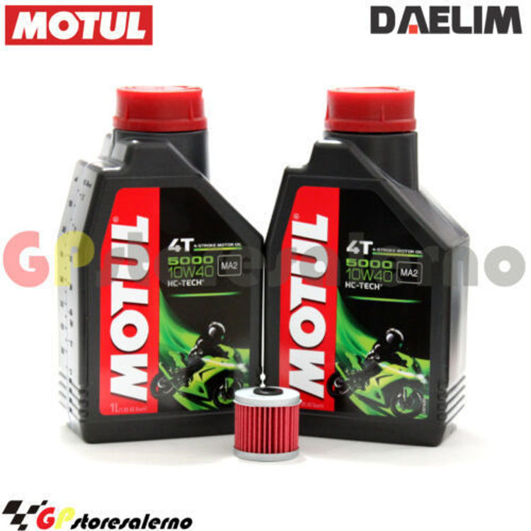 Immagine di KIT TAGLIANDO OLIO + FILTRO MOTUL 5000 10W40 2 LITRI DAELIM VS 125 DAL 1999 AL 2005