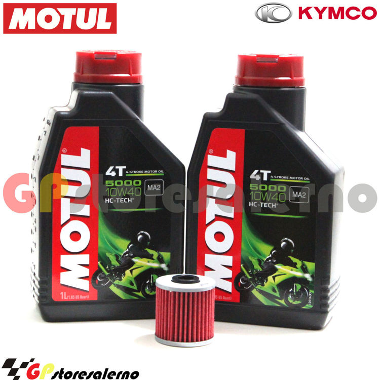 Immagine di KIT TAGLIANDO OLIO + FILTRO MOTUL 5000 10W40 2 LITRI KYMCO 400 XCITING / S E4 / S TCS E5 DAL 2012 AL 2021