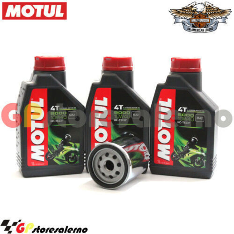 Immagine di KIT TAGLIANDO OLIO + FILTRO MOTUL 5000 10W40 3 LITRI HARLEY DAVIDSON XL 883 R ROADSTER EFI 2012