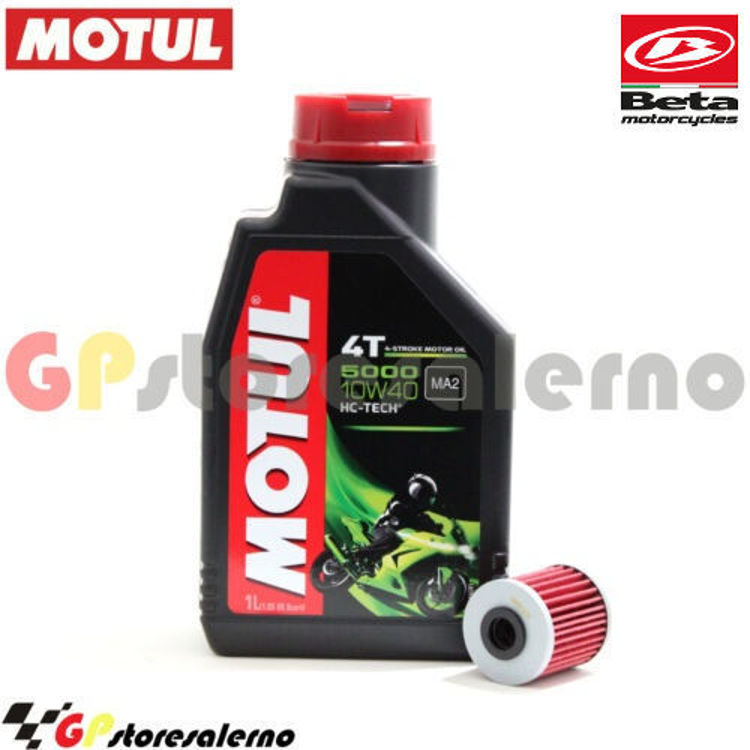 Immagine di KIT TAGLIANDO OLIO + FILTRO MOTUL 5000 10W40 1 LITRO BETAMOTOR 250 EVO 4T DAL 2009 AL 2016