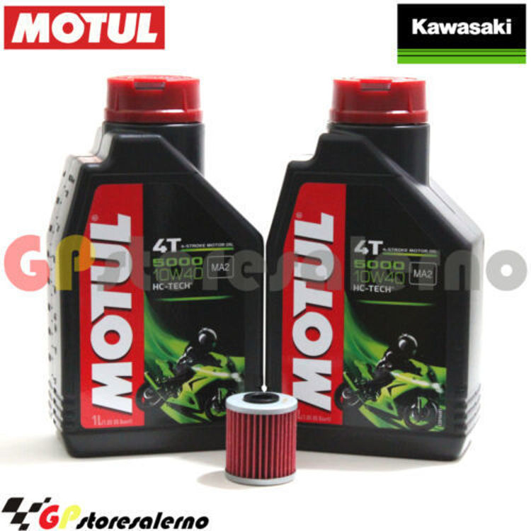 Immagine di KIT TAGLIANDO OLIO + FILTRO MOTUL 5000 10W40 2 LITRI KAWASASKI KX 250 F DAL 2004 AL 2012