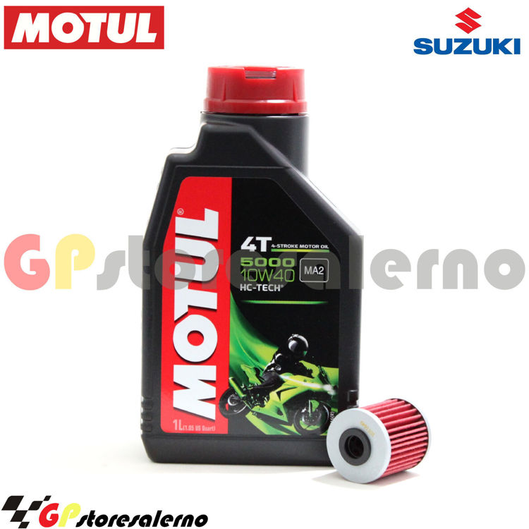 Immagine di KIT TAGLIANDO OLIO + FILTRO MOTUL 5000 10W40 1 LITRO SUZUKI FL 125 ADDRESS DAL 2007 AL 2010