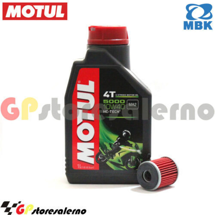 Immagine di KIT TAGLIANDO OLIO + FILTRO MOTUL 5000 10W40 1 LITRO MBK 125 CITYCRUISER DAL 2007 AL 2011