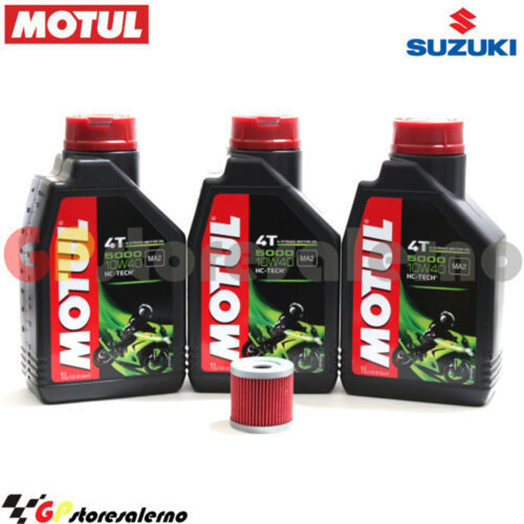 Immagine di KIT TAGLIANDO OLIO + FILTRO MOTUL 5000 10W40 3 LITRI SUZUKI LT 400 Z QUADSPORT DAL 2003 AL 2016