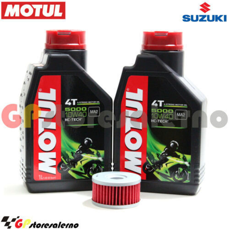 Immagine di KIT TAGLIANDO OLIO + FILTRO MOTUL 5000 10W40 2 LITRI SUZUKI VL 125 INTRUDER LC DAL 2000 AL 2006