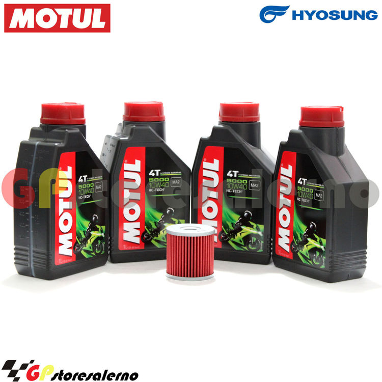 Immagine di KIT TAGLIANDO OLIO + FILTRO MOTUL 5000 10W40 4 LITRI HYOSUNG GT 650 COMET DAL 2005 AL 2008