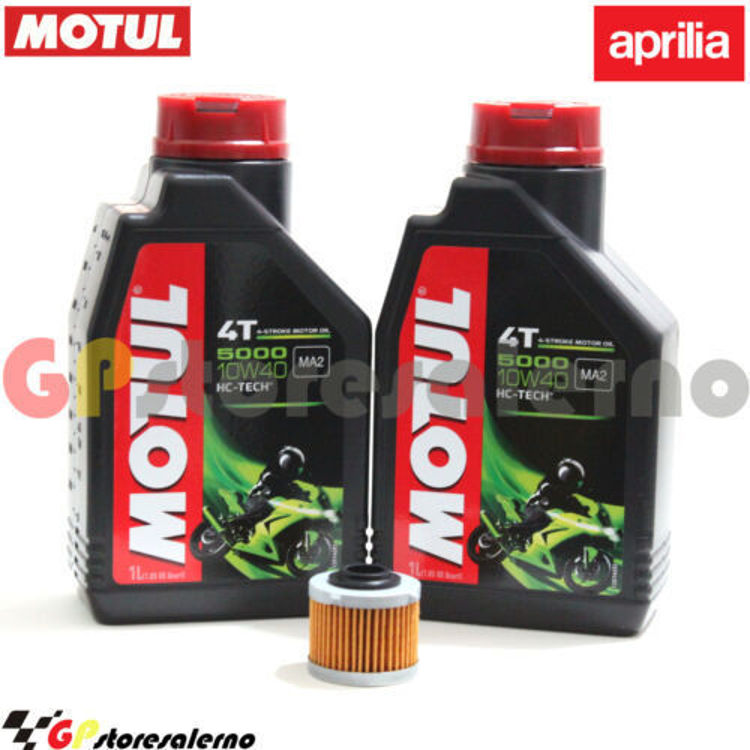 Immagine di KIT TAGLIANDO OLIO + FILTRO MOTUL 5000 10W40 2 LITRI APRILIA SCARABEO LIGHT 125 / I.E. DAL 2007 AL 2015