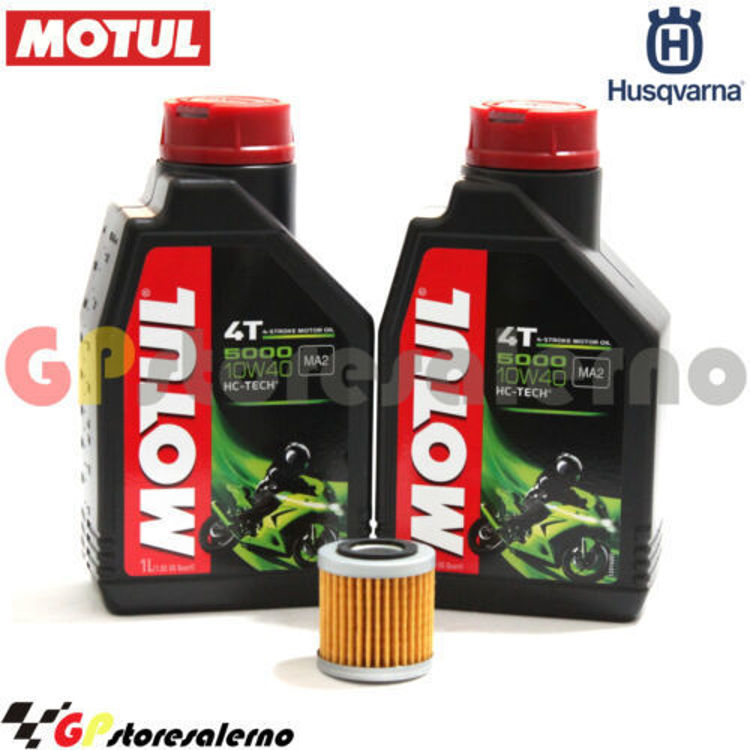 Immagine di KIT TAGLIANDO OLIO + FILTRO MOTUL 5000 10W40 2 LITRI HUSQVARNA SM 250 R 2007