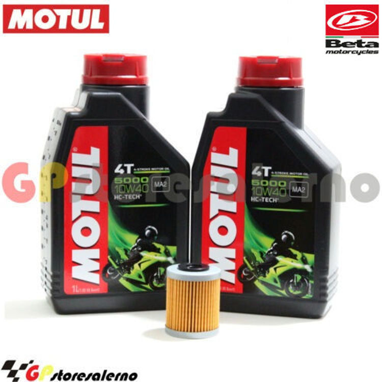 Immagine di KIT TAGLIANDO OLIO + FILTRO MOTUL 5000 10W40 2 LITRI BETAMOTOR 250 RR ENDURO 4T DAL 2005 AL 2009