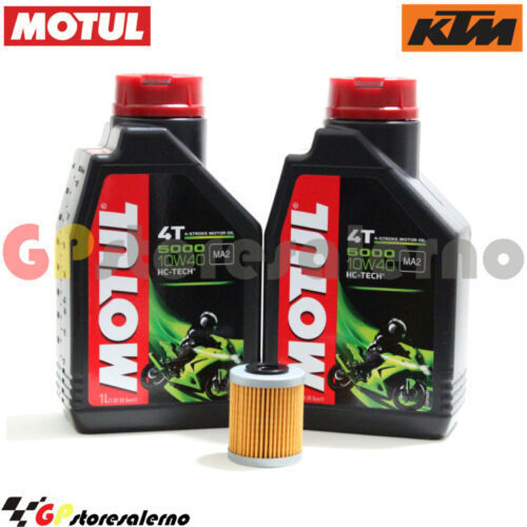 Immagine di KIT TAGLIANDO OLIO + FILTRO MOTUL 5000 10W40 2 LITRI KTM 250 EXC RACING DAL 2003 AL 2006