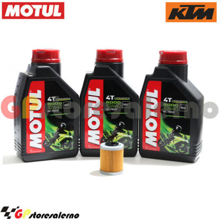 Immagine di KIT TAGLIANDO OLIO + FILTRO MOTUL 5000 10W40 3 LITRI KTM 660 RALLY E FACTORY REPLICA DAL 2006 AL 2007