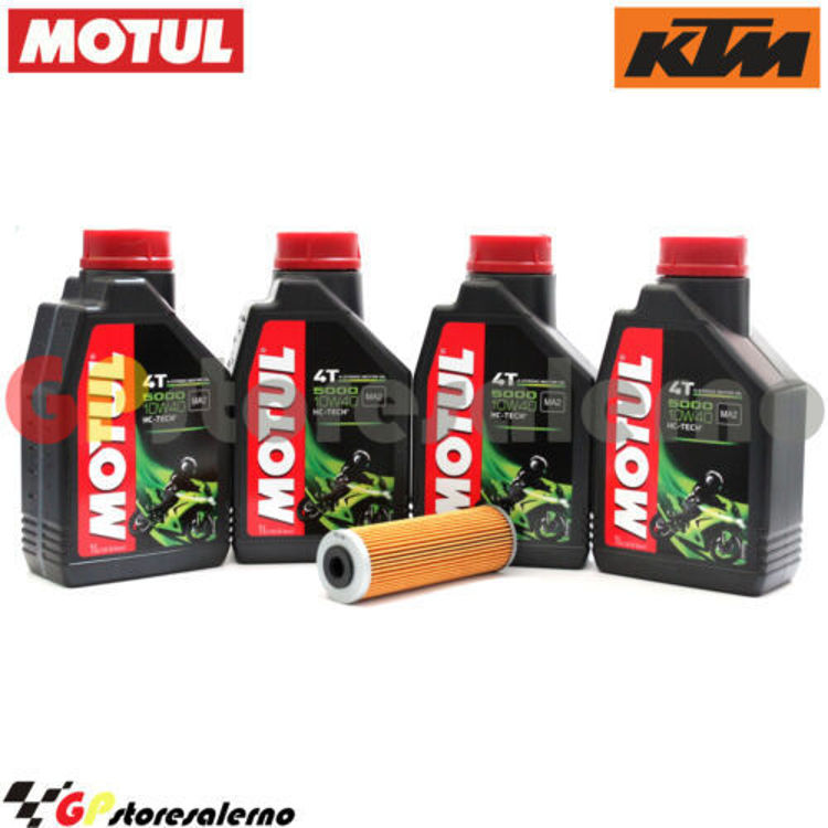 Immagine di KIT TAGLIANDO OLIO + FILTRO MOTUL 5000 10W40 4 LITRI KTM 1050 ADVENTURE DAL 2015 AL 2016