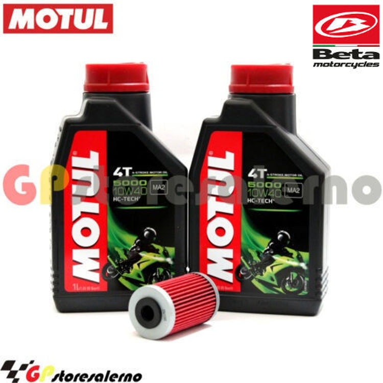 Immagine di KIT TAGLIANDO OLIO + FILTRO MOTUL 5000 10W40 2 LITRI BETAMOTOR 250 RR ENDURO 4T DAL 2005 AL 2009