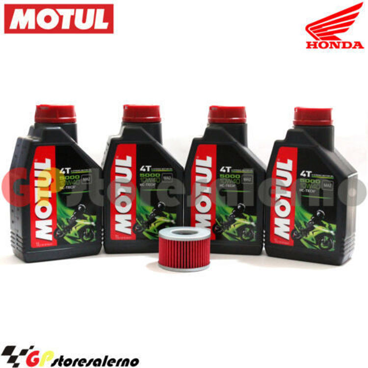 Immagine di KIT TAGLIANDO OLIO + FILTRO MOTUL 5000 10W40 4 LITRI HONDA CB 400 T DAL 1978 AL 1979