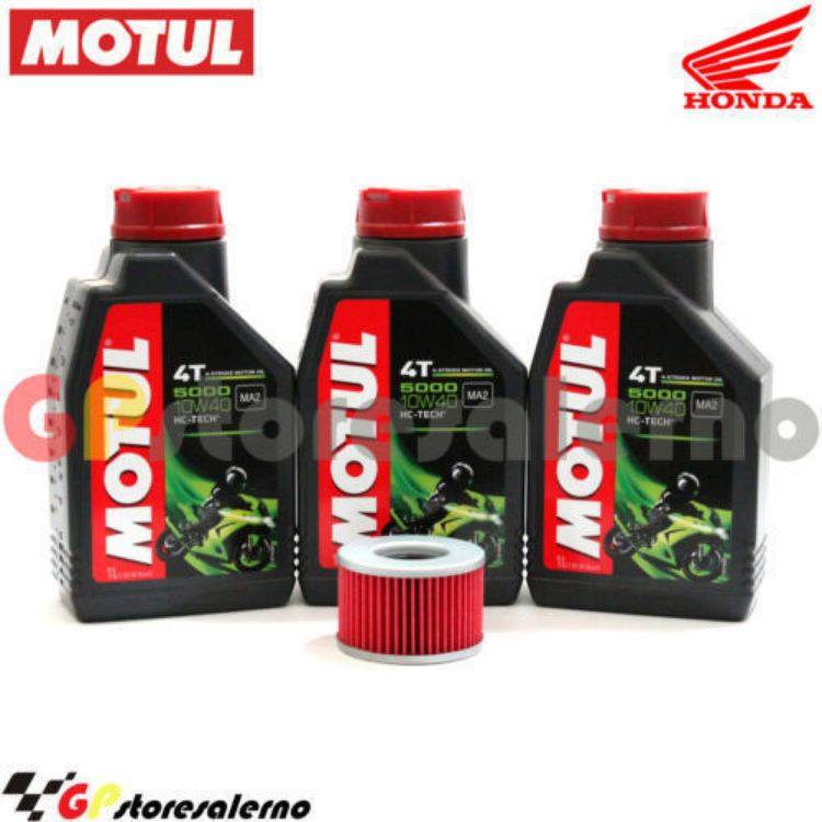 Immagine di KIT TAGLIANDO OLIO + FILTRO MOTUL 5000 10W40 3 LITRI HONDA CX 500 EC EUROSPORT DAL 1982 AL 1984