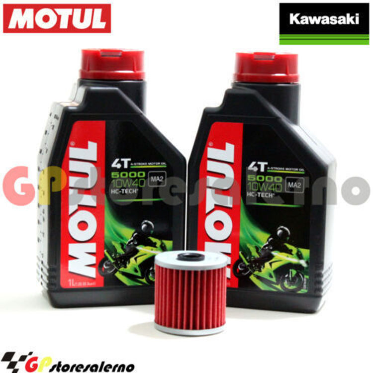 Immagine di KIT TAGLIANDO OLIO + FILTRO MOTUL 5000 10W40 2 LITRI KAWASAKI KL 250  DAL 1977 AL 2005