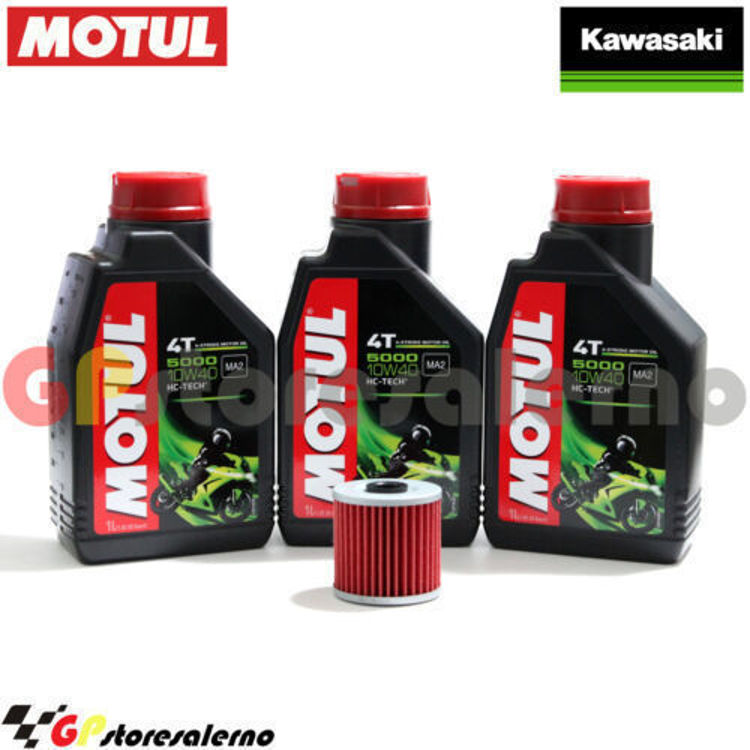 Immagine di KIT TAGLIANDO OLIO + FILTRO MOTUL 5000 10W40 3 LITRI KAWASAKI KZ 250 LTD 1983