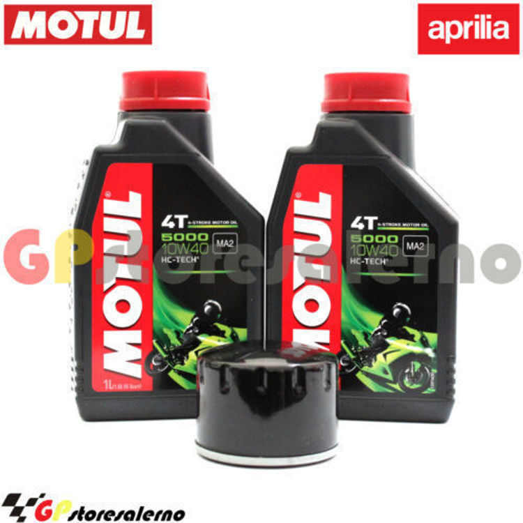 Immagine di KIT TAGLIANDO OLIO + FILTRO MOTUL 5000 10W40 2 LITRI APRILIA 500 ATLANTIC DAL 2001 AL 2005