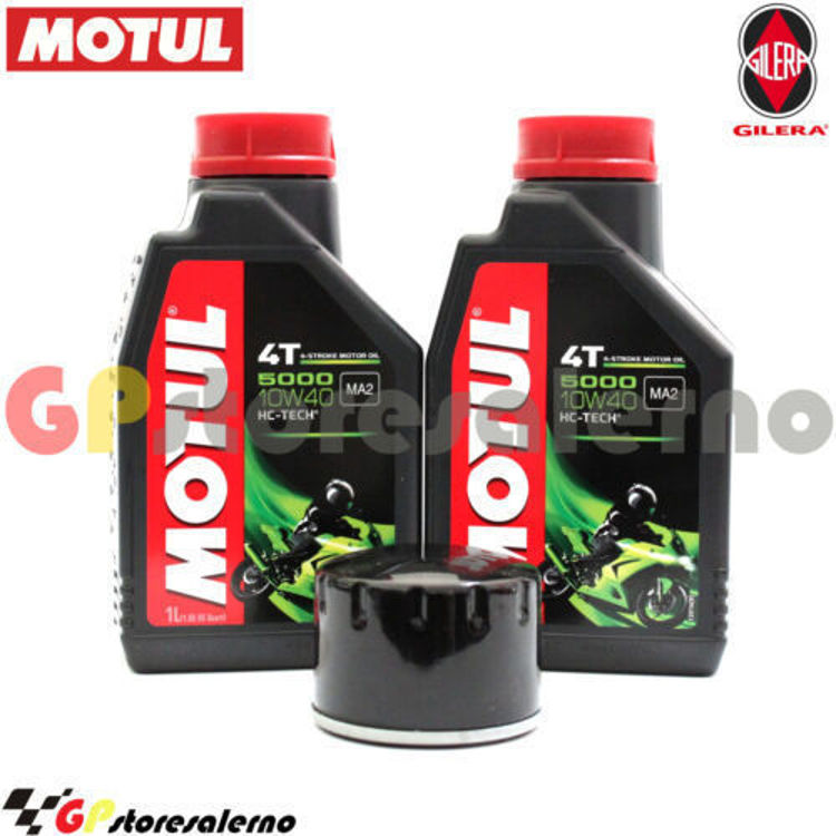 Immagine di KIT TAGLIANDO OLIO + FILTRO MOTUL 5000 10W40 2 LITRI GILERA 500 NEXUS / SP DAL 2003 AL 2015