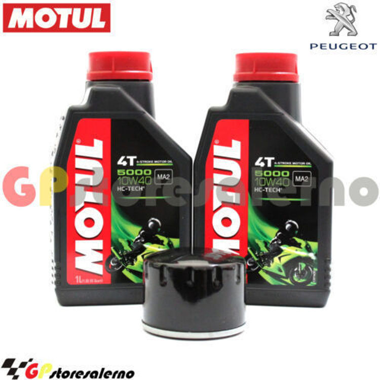 Immagine di KIT TAGLIANDO OLIO + FILTRO MOTUL 5000 10W40 2 LITRI PEUGEOT 400 SATELIS DAL 2007 AL 2013