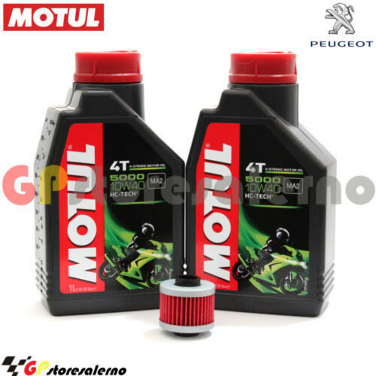 Immagine di KIT TAGLIANDO OLIO + FILTRO MOTUL 5000 10W40 2 LITRI PEUGEOT 125 GEOPOLIS / EXECUTIVE / GEO RS DAL 2007 AL 2013