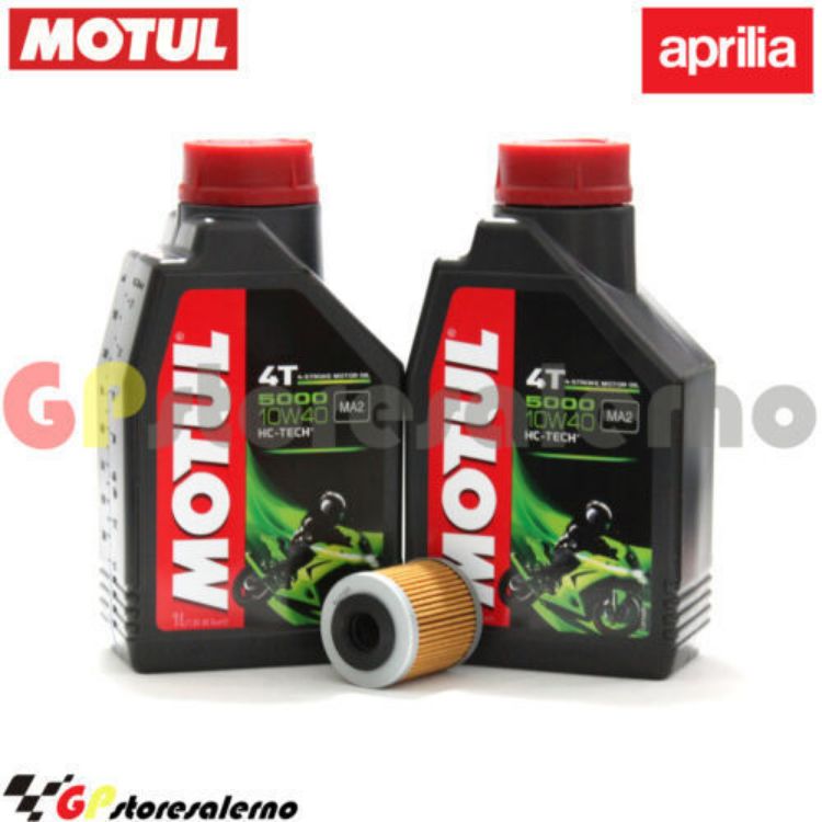 Immagine di KIT TAGLIANDO OLIO + FILTRO MOTUL 5000 10W40 2 LITRI APRILIA 125 RS4 DAL 2011 AL 2017