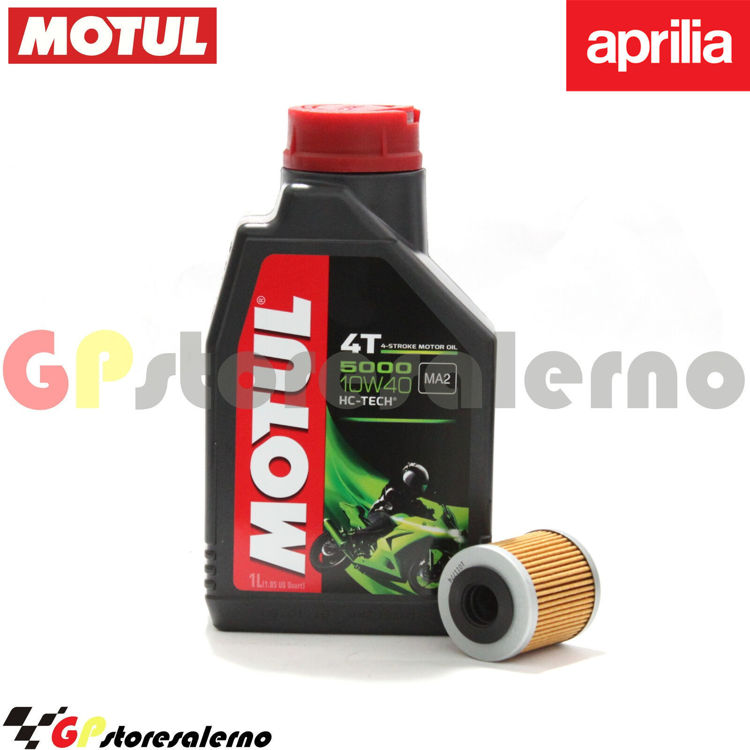 Immagine di KIT TAGLIANDO OLIO + FILTRO MOTUL 5000 10W40 1 LITRO APRILIA 125 RX 4T DAL 2018 AL 2022